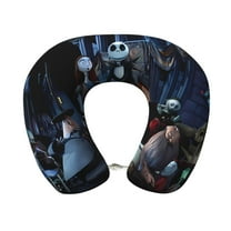 Lsque The Nightmare Before Christmas Print Travel Pillow Memory Foam - Head Neck Support Airplane Pillow U-Shaped Neck Pillow for Traveling, Car, Home, Office