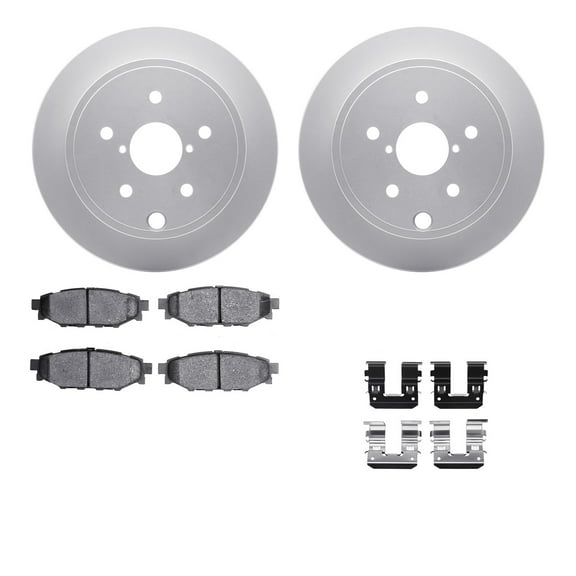 Dynamic Friction Company Rear Geospec Brake Rotors with 5000 Advanced Brake Pads includes Hardware 4512-13067