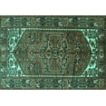 thumbnail image 1 of Ahgly Company Machine Washable Indoor Rectangle Persian Turquoise Blue Traditional Area Rugs, 6' x 9', 1 of 4