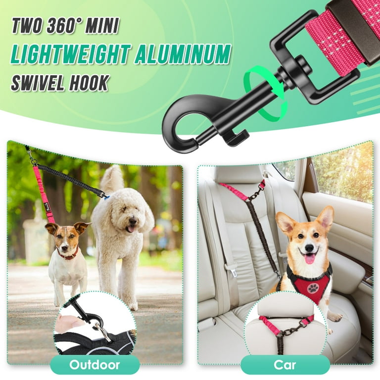 AUTOWT Two Dog Lead 2 in 1 Adjustable Strap and Shock Absorbing Bungee No Tangle Dual Training Splitter Fit All Sizes