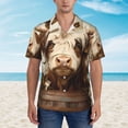 thumbnail image 2 of Balery Butterfly Cow Barrel Camisas hawaianas de manga corta para hombre, camisas playeras de corte holgado, camisas de vacaciones con botones,Small, 2 of 7