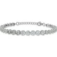 thumbnail image 3 of Sterling Silver Cheryl M Rhodium-Plated Fancy Graduated Brilliant-Cut Cz Cluster 7 Inch Bracelet With 1 Extender (Width 6) (Length 8) - Jbsp, 3 of 5