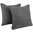thumbnail image 2 of 25-inch Double-corded Solid Microsuede Square Floor Pillows with Inserts (Set of 2) 9813-CD-S2-MS-GY, 2 of 2
