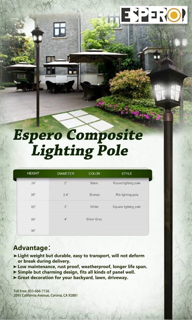 Espero Outdoor Resistant Lamp Post 2.4