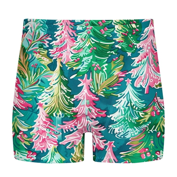 EOYWHK Big and Tall Boxer Briefs ,S-5XL Christmas Print Boxers Stretch Comfort Breathable Underwear,Christmas Gifts for Him