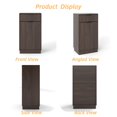 thumbnail image 3 of 10-Gallon Tilt Out Trash Can Cabinet, Wooden Hidden Garbage Can Holder with Storage and Drawer, Laundry Hamper Cabinet for Bathroom, Kitchen, Walnut, 3 of 7