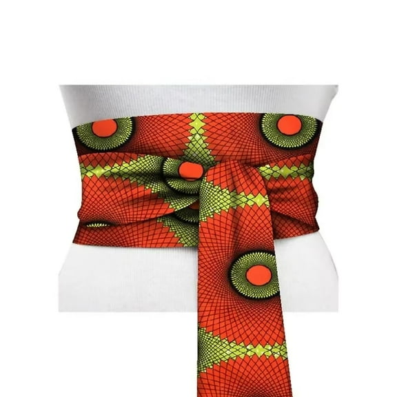 BintaRealWax African Printed Women's Belt Multicolor Elastic Belt Women's Gifts
