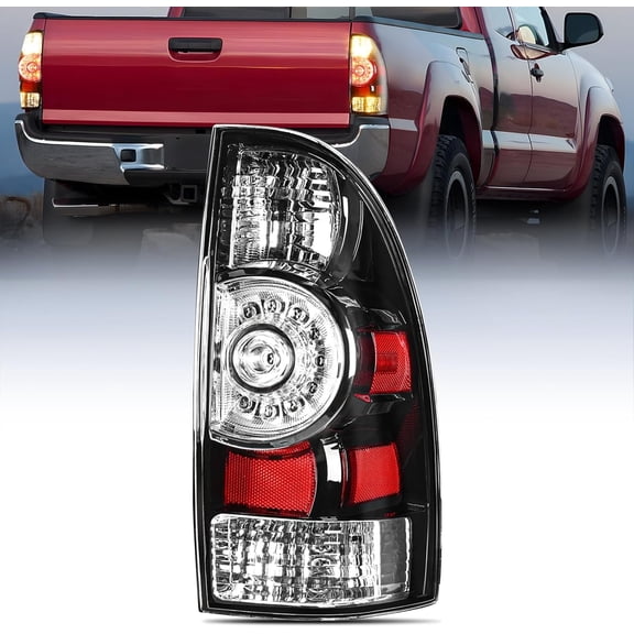 Nilight Taillight Assembly Compatible with Toyota Tacoma 2005 2006 2007 2008 2009 2010 2011 2012 2013 2014 2015 Rear Tail Light Lamp Replacement Black Housing LED Lens Passenger Side