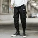 thumbnail image 4 of Pantalones de hombre multibolsillos negros de otoño para hombre, pantalones cargo multibolsillos estilo hip hop, pantalones holgados estilo emo, ropa técnica de gran tamaño de licra, 4 of 5