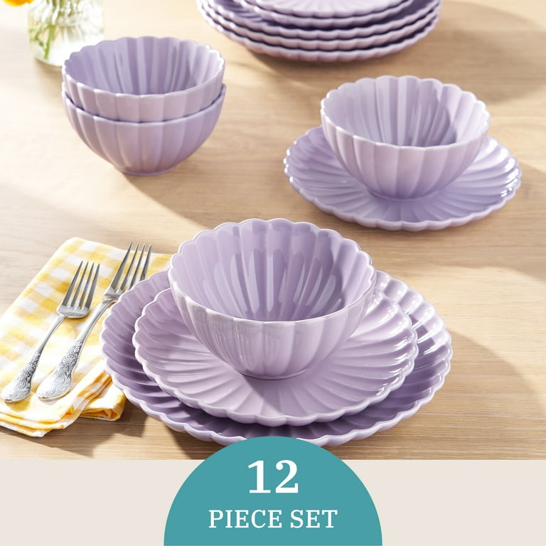 The Pioneer Woman Colette 12-Piece Stoneware Dinnerware Set
