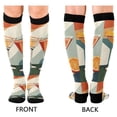 thumbnail image 4 of FORMRS Womens Knee High Socks Casual Long Thick Travel Daily Wear, 2 Pairs, Mid Century Orange Juice, 4 of 6