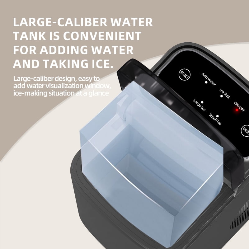 26 lb. Portable Countertop Ice Maker with Self-Cleaning, Bullet Ice, LED Display for Home & RV