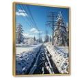 thumbnail image 2 of Designart "Harmonious Networks Power Lines painting II" Cityscapes Floater Framed Canvas Art Print, 2 of 7