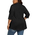 thumbnail image 2 of Vmvidoty Women's and Women's Plus Size Cardigan for Women 3/4 Sleeve Casual Open Front Light Cardigan Black 3XL, 2 of 10