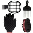thumbnail image 4 of Barber Hair Curly Styling Set Magic Hair Twist Curling Sponge Glove & Brush, Hair Pick and Twist Sculpt Comb, 4 of 10