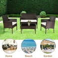 thumbnail image 3 of 4-Piece Patio Furniture Sets, Wicker Patio Furniture with Two Single Sofa, One Loveseat, Tempered Glass Table, Conversation Furniture Set for Backyard Porch Lawn Poolside Garden, Q16478, 3 of 10