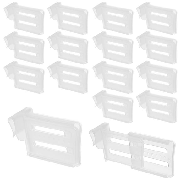 16 Pcs Adjustable Clear Fridge Divider Set, Retractable Fridge Door Organizer Clip, Snap-On Refrigerator Side Door Separators Grid Dividers for Kitchen Food Small Sundries Storage