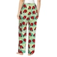 thumbnail image 3 of Balery Red Ladybugs And Leaf print Women's Pajama Pants,Ultra Lightweight Pjs,Lounge Pant-X-Large, 3 of 9