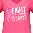 thumbnail image 3 of Inktastic Fight Breast Cancer Pink Ribbon Women's Plus Size V-Neck T-Shirt, 3 of 4