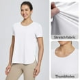 thumbnail image 5 of BALEAF Women's Short Sleeve T Shirts Crew Neck Workout Tops Running Shirts Sun Protection Quick Dry UV White L, 5 of 7
