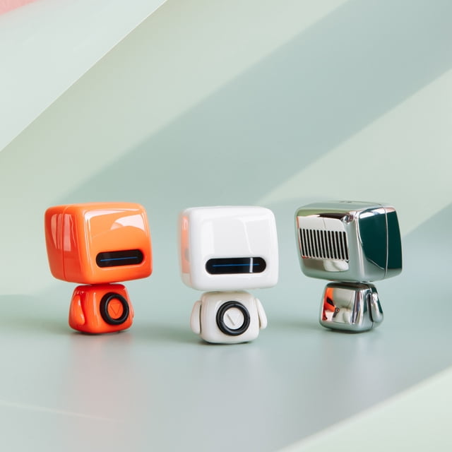 Gwong Electrónica Portátil Bluetooth-Compatible Wireless Robot Recargable Forma de Robot Jefe Reproductor de Música