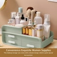 thumbnail image 1 of destyer Desktop Cosmetic Storage Box With Drawers Makeup Case Dustproof Plastic Multifunctional Household Skincare Holder Green, 1 of 8