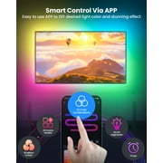 SUNLINKCO 9.84ft LED Lights for 32-43 Inch TV, RGB+IC TV Lights Backlight Strip Behind, with 44 Scene Modes, Bluetooth APP and Voice Control, Music Sync Smart Ambient Lighting for Gaming, Living Room