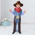 thumbnail image 2 of Utlike Boys Outfits Sets Long Sleeves Western Cowboy Clothing For Kids Children Derss Up Tops Vest Hat Scarf Pants Belt 6Pcs Set Holiday Party Boys Clothing Sets For Dailywear Size 3 Years-4 Years, 2 of 7