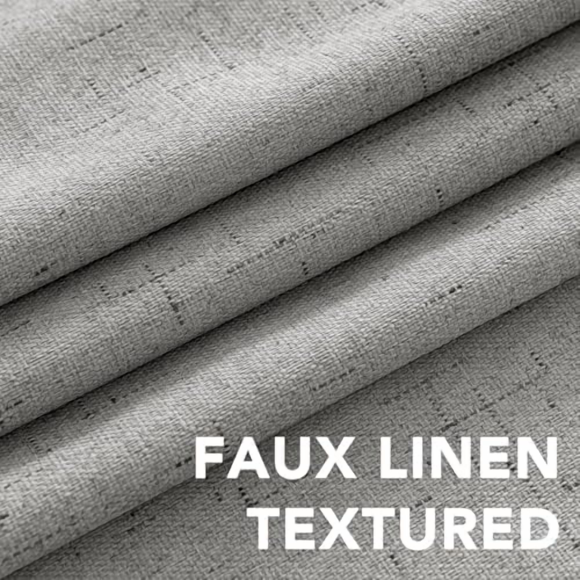 Linen Curtains 100% Blackout Curtains for Bedroom 90 inch Long Full Light Blocking Nature Linen Blended Window Curtains for Living Room Nickel Grommet (2 Panels, Dove Gray)