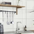 thumbnail image 3 of Gourmet Kitchen Rail, Space Saving Storage Multifunctional Hanger for Kitchen Wall Mount, Aluminum Construction Easy Installation, Black 15.75 In, 3 of 5