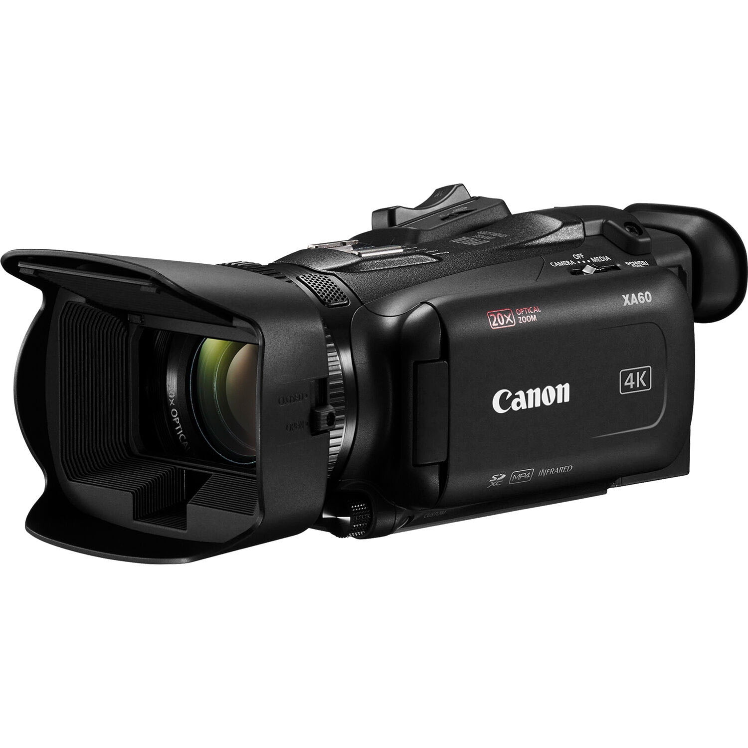 Canon XA60 Professional UHD 4K Camcorder + 2PC 64 GB Memory + Extra Battery + Filters + Shotgun Video Microphone + LED Light + More (30pc Bundle) (International Version)
