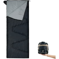 REDCAMP Ultra Light Weight Sleeping Bags for Adults, Zippered Compact Summer Sleeping Bags with Compression Sack for Backpacking Camping Hiking Travel, Black