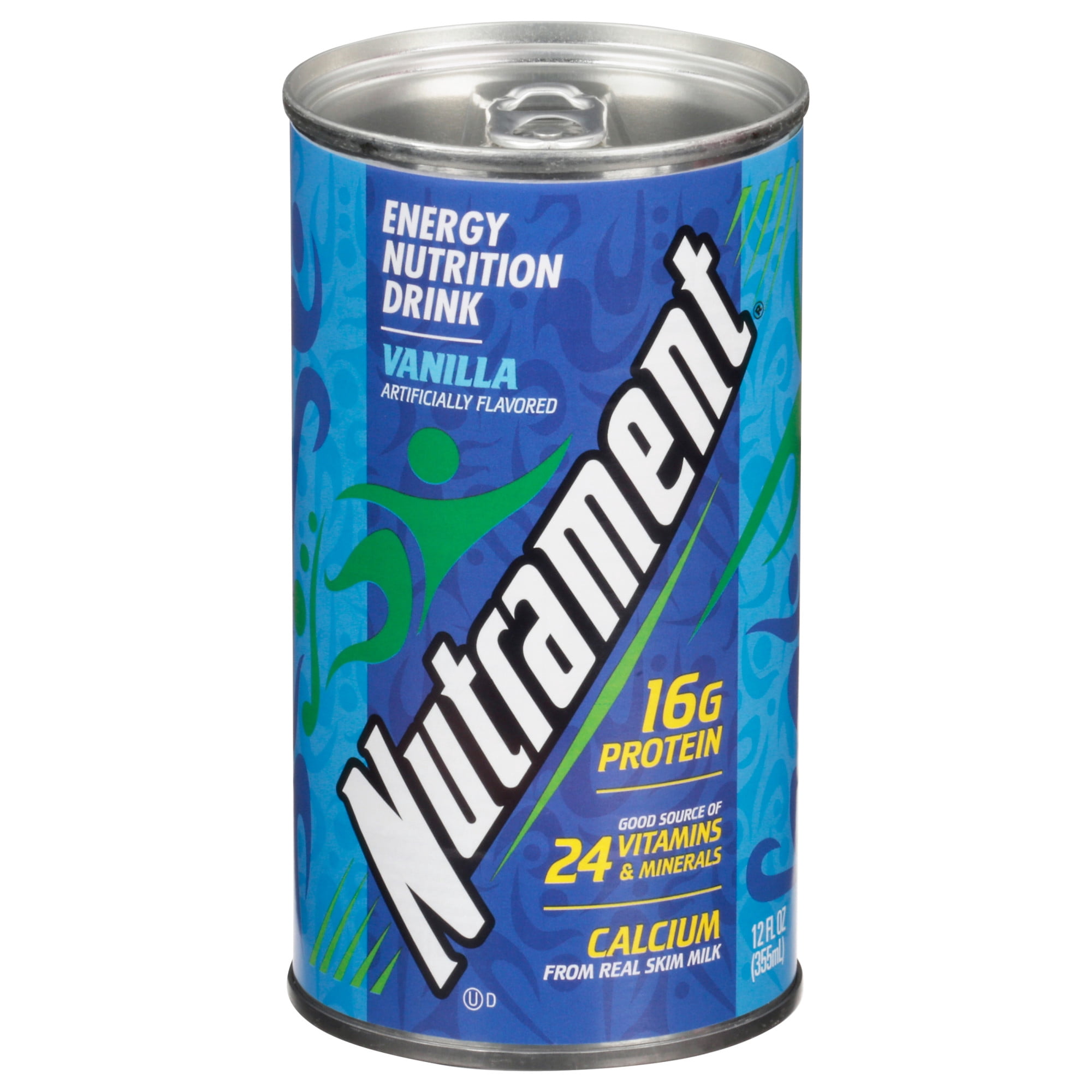 Nutrament Vanilla Nutrition Drink, Energy Drink with Vitamins, Minerals and Protein, 12 fl oz Can