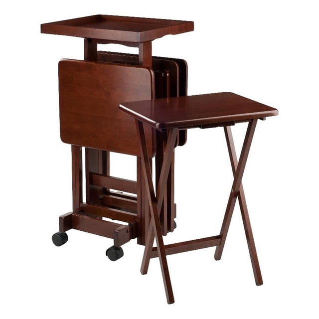 Pemberly Row Ensemble de 6 Tables à Collation en Bois Massif Transitionnel en Noyer