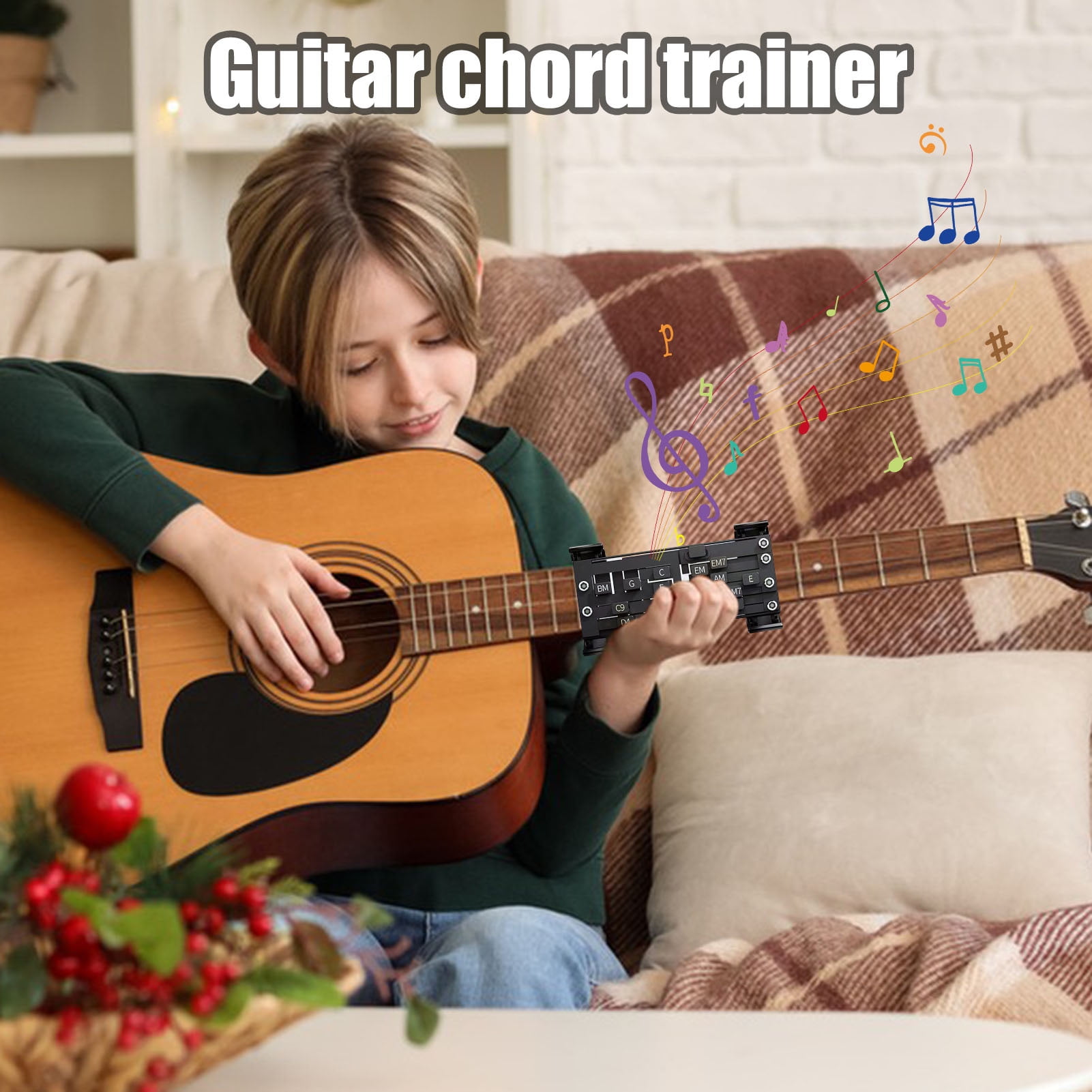 YIFAEUX Guitar Chord Presser Beginner Arthritis Player Guitar Chord Helper Trainer Portable Clip-on Acoustic Electric Guitar Learning Tools