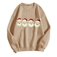 thumbnail image 4 of GuzomFashion Womens Khaki Christmas Santa Sweatshirt - 100% Polyester Soft Oversized Crew Neck, Cozy for Holiday Parties & Casual Fall/Winter Wear (S-XXL),Size XL, 4 of 4