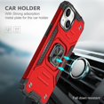 thumbnail image 6 of FIEWESEY for iPhone 15 Case,for iPhone 15 Pro Case,for iPhone 15 Plus Case,for iPhone 15 Pro Max Case,Military Grade Shockproof Hard Back Ring Stand Armor Case for iPhone 15 Plus(Red), 6 of 7