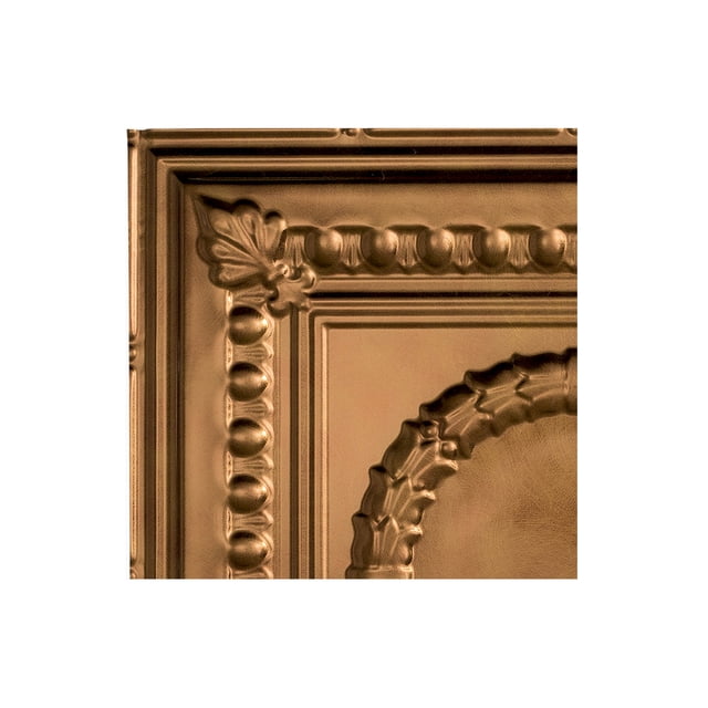 Fasade Easy Installation Rosette Antique Bronze Glue Up Ceiling Tile/ Ceiling Panel (12" X 12" Sample)