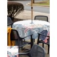 thumbnail image 5 of Outdoor Tablecloth with Umbrella Hole for Patio/Picnic/Party/Camping, Coastal Starfish Waterproof Table Cloth Square Cover Washable, Ocean Weeping Coral Beach Conch (60"x 60"), 5 of 9