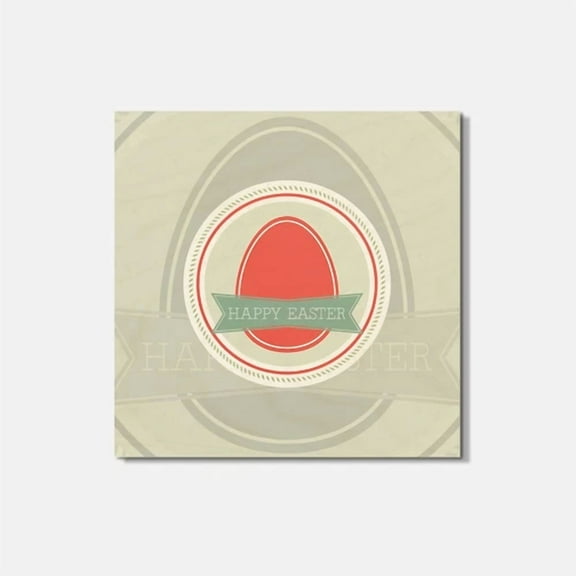 Happy Easter Egg 4'' X 4'' Square Wooden Coaster