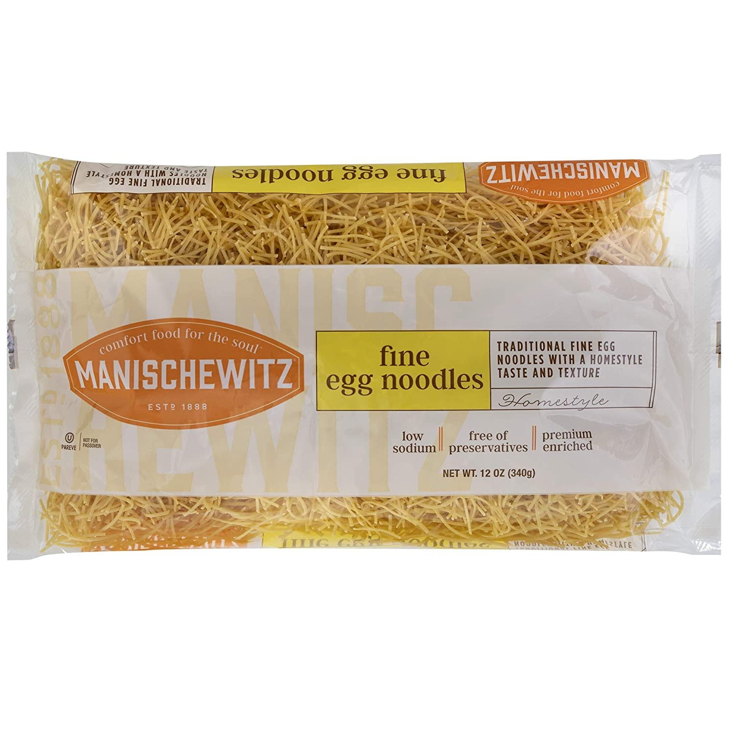 MANISCHEWITZ Fine Egg Noodles, 12Ounce Bags Pack of 12