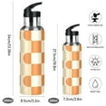 thumbnail image 2 of Yayeee 33oz Insulated Water Bottle Double Wall Stainless Steel with Flip Straw Lid, Orange Checkered Pattern, 2 of 7