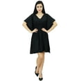 thumbnail image 1 of Bimba Women Short Rayon Kaftan Kimono Sleeve Smocket Waist Summer Beach Coverup, 1 of 12