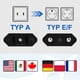 thumbnail image 2 of Paquete de 2 enchufes de viaje de EE. UU. a la UE, adaptador convertidor de enchufe de EE. UU. a 2 clavijas de Europa/Alemania, enchufe de América/Canadá/México para dispositivos con fuente de aliment, 2 of 5
