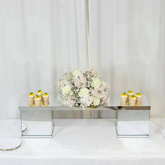 Balsa Circle 46x12 in Silver Plexiglass Connector Plate for Rectangular Pedestal Stands Party Decorations