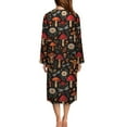 thumbnail image 3 of FKELYI Women Zip Up Robe Nightgowns Comfy House Coats Full Length Sleepwear House Dress Daisy Floral Dragonfly Mushroom Print Long Sleeve Bathrobe with 2 Pockets, 2XL, 3 of 6