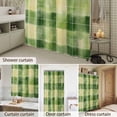 thumbnail image 4 of Bathroom Shower Curtain Green Yellow Gingham Plaid on Linen Waterproof Shower Curtains with Hooks, Spring St.Papa's Day Bath Curtains Bathtub Curtain Home Decor 36x72in, 4 of 9