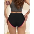 thumbnail image 6 of Meiyating Womens High Waisted Underwear Cotton Panties Soft Stretch Breathable Comfy Full Coverage Briefs 4 Pack, 6 of 6