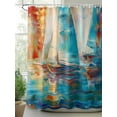 thumbnail image 2 of Abstract Boat Shower Curtain Set ，Waterproof Fabric Shower Curtains Color Oil Painting Minimalist Art Modernism Shower Curtains for Bathroom,Bathroom Decor 36"x72", 2 of 6