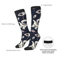 thumbnail image 5 of Picia Women Crew Soft Moisture-wicking Socks Cartoon Spaceship Pattern Design Cotton Socks, One Size fit All, 5 of 9